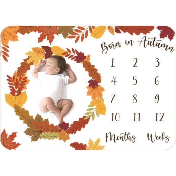 Couverture Étape Bébé Personnalisée | Tapis Mois 0-12 Ans | Idéal Pour Suivre La Croissance | Cadeau Naissance Mémorable Avec Cadres Photo