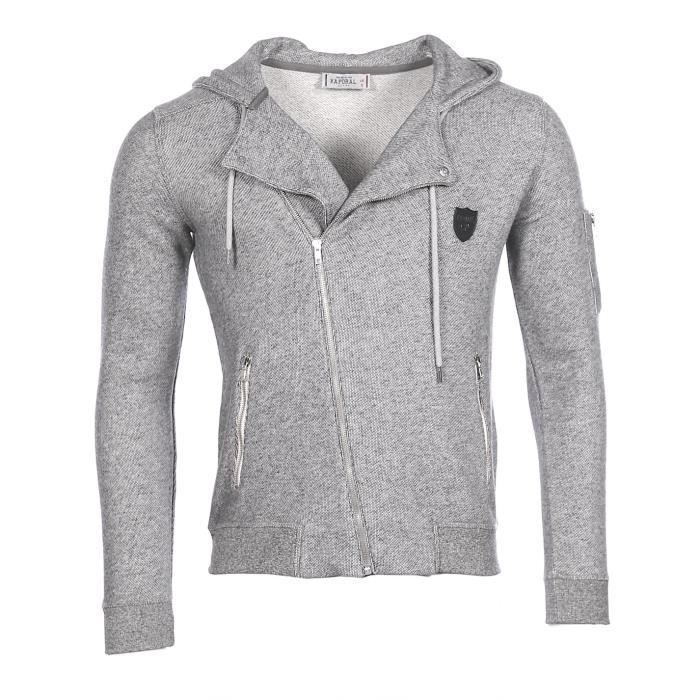 gilet zippé gris homme