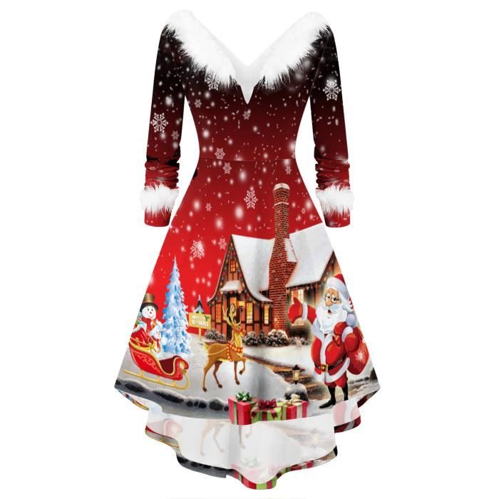 Robe Noel Femme Robe Noel Femme Chic et Elegante Robe Noel Femme Robe Femme de Cocktail Vintage Robe Manches Longue Argent Argent Cdiscount Pret a Porter