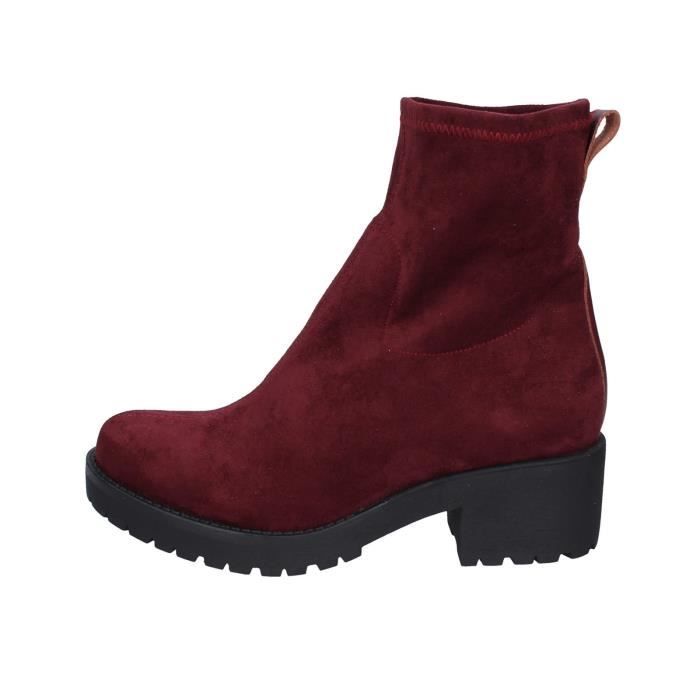 Bottines daim bordeaux top