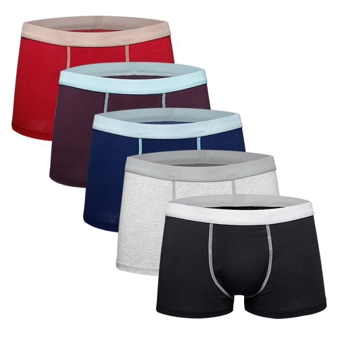 Lot de 5 Boxer Homme Sous V tement mi taille confortables et