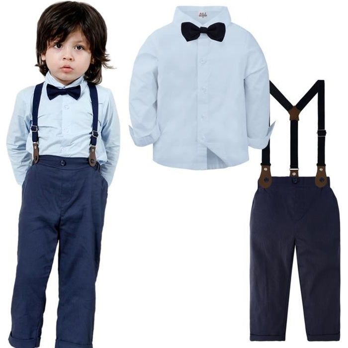 Costume Bapteme Bebe Garcon MINTGREEN Smoking Formel Hiver Bleu 100 Coton