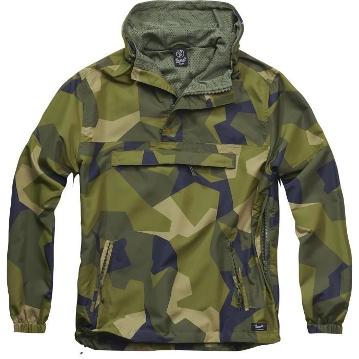 Coupe-vent Brandit Luke Pour Homme - Imperméable, Doublure Polaire, Capuche Réglable - Style Militaire Urbain