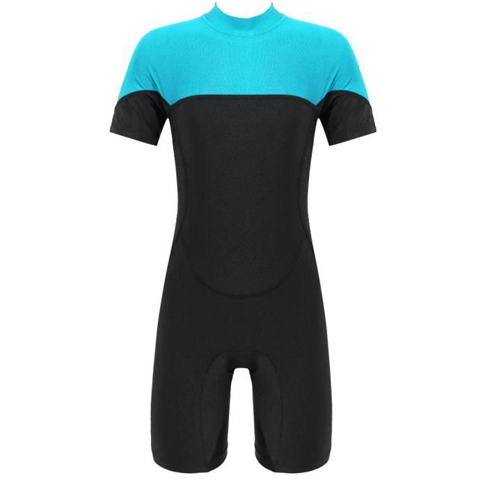IEFIEL Unisexe Maillots de Bain Garçon Fille Requin Motif Combinaison Natation Monokini Anti-UV Short de Bain Plage Piscine 3-16 Ans