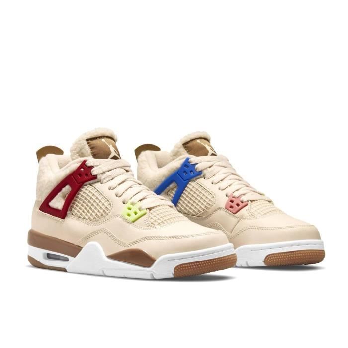 Basket Jordan 4 Retro Chaussures de Running Femme Homme Beige Coloré Beige  Coloré - Cdiscount Chaussures