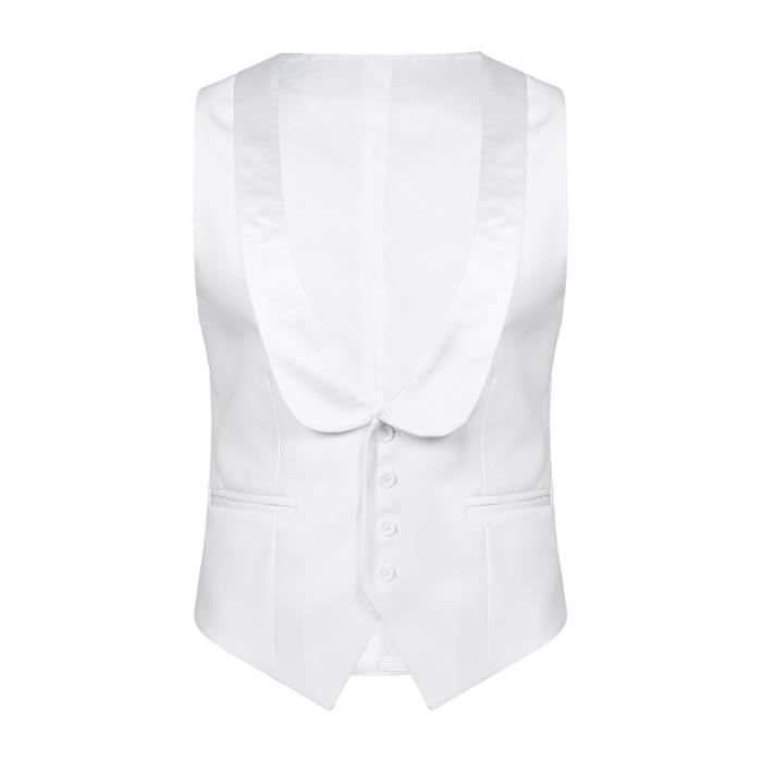 Inhzoy Gilet Costume Homme Sans Manche Slim Fit Veste Formelle
