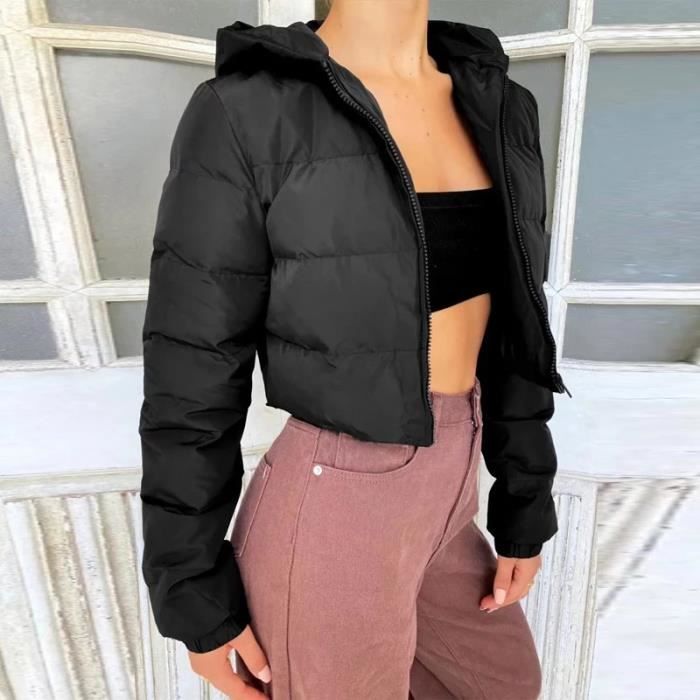 Veste D'hiver TANBOER - Duvet, Capuche, Poches Zippées - Taille M Noir