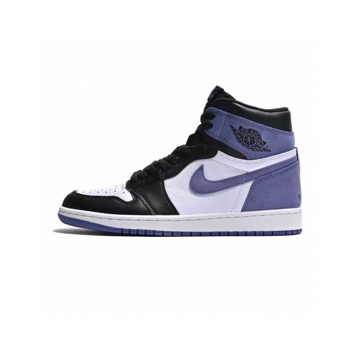 Basket Air Jordan 1 High OG Blue Moon Cuir Lacets Blanc Blanc Cdiscount Chaussures