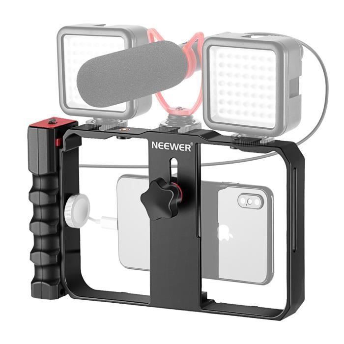 Neewer Rig d'Appareil Photo Smartphone, Cage de Tournage Film, Stabilisateur de Téléphone avec Monture Trépied pour Réalisateur Vidé