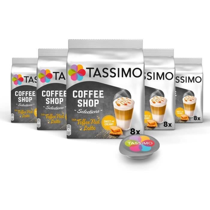 Tassimo Café Dosettes 40 boissons Coffee Shop Toffee Nut Latte (lot