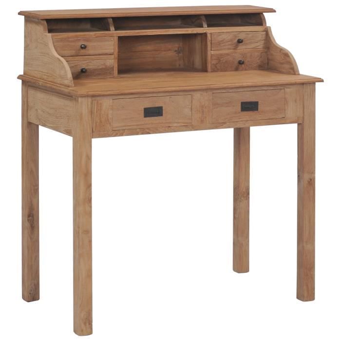 Bureau 90x50x100 Cm Bois De Teck Massif Achat Vente Secretaire Bureau 90x50x100 Cm Bois De Soldes Sur Cdiscount Des Le 20 Janvier Cdiscount