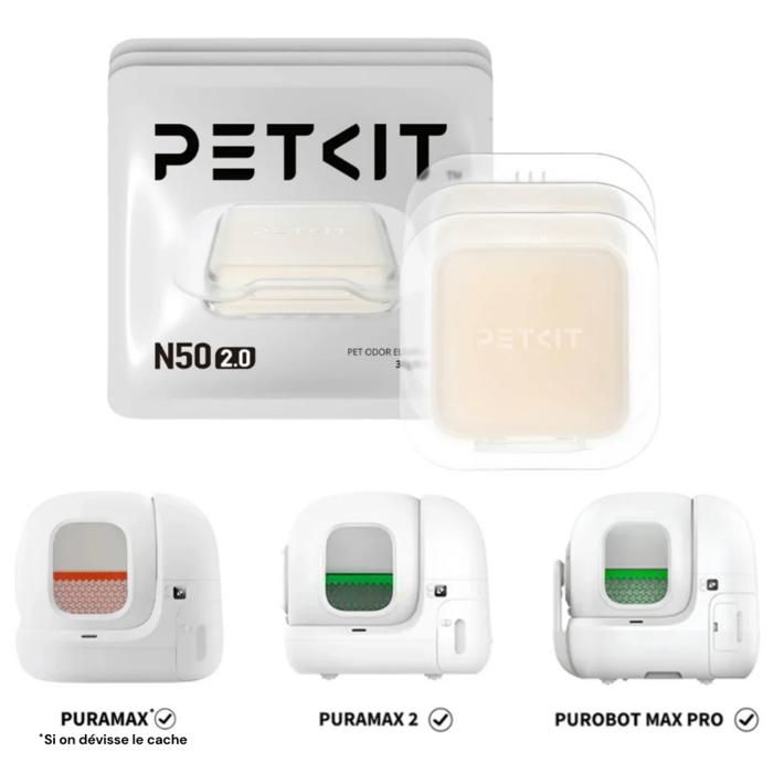 Lot de 3 désodorisants - PETKIT - N50 2.0 - Pour litière automatique PURAMAX 2