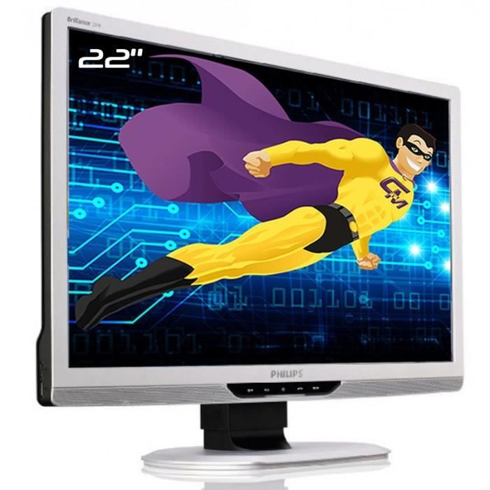 Ecran PC Pro 22 PHILIPS 220B2CS LCD TFT TN VGA DVI 2x USB Audio VESA Widescreen