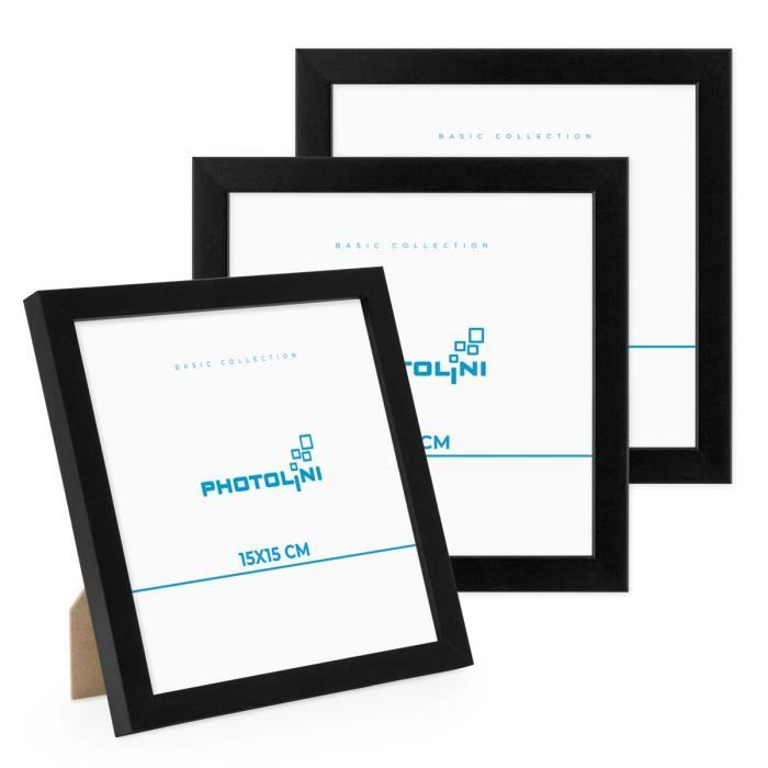 Cadres Photo A4 Noir - Lot De 3, Verre Acrylique Et Bois Composite, Support Intégré, Pour Photos Ou Dessins