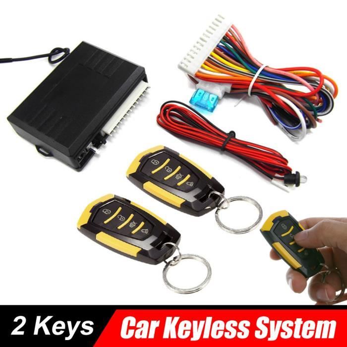 Kit De Verrouillage Centralisé Universel 12V – Télécommande Cléless, Fermeture à Distance 2/4 Portes + Alarme Optionnelle