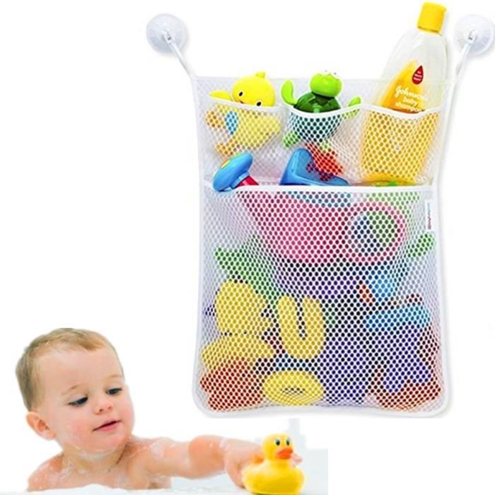 REMYCOO® range jouet bain Jouets Sacs pour Bébés Sac de Rangement en Maille  Lavable Bébé Jouet de Bain Organisateur