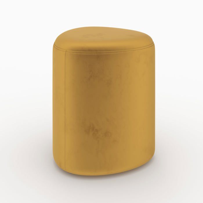 Pouf triangulaire en velours jaune - Emmy - Maison Pavane