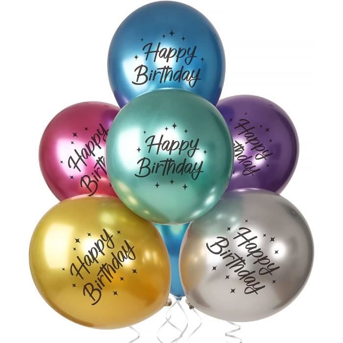 Bougie anniversaire Happy Birthday bannière multicolore et doré