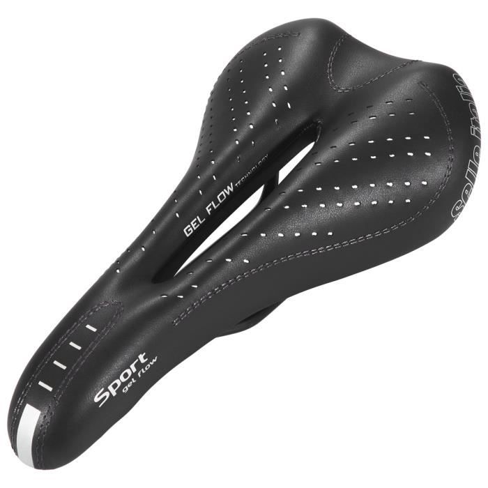 Selle de VTT SELLE ITALIA Sport Gel Flow Femme - Noir - Poids 330g - Sans suspension