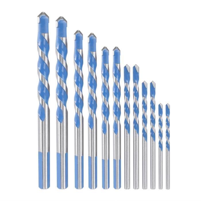 Jeu De 7 Forets Pour Carrelage Et Verre - Diamètres 3 à 12 Mm, Oxyde Noir - Neuf
