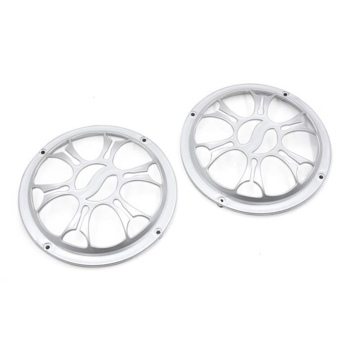 sourcingmap/® 2pcs 2.6 chromage Voiture Audio Subwoofer caisson protecteur grille Grill