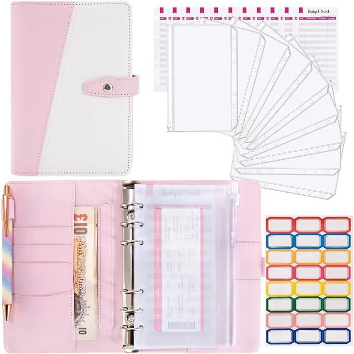 Pochette Classeur A6 Budget Avec Fermeture à Glissière - 6 Trous Plastique, Enveloppe Pour Documents, Carte, Cahier Pochette Classeur A6 Budget Avec Fermeture à Glissière - 6 Trous Plastique, Enveloppe Pour Documents, Carte, Cahier