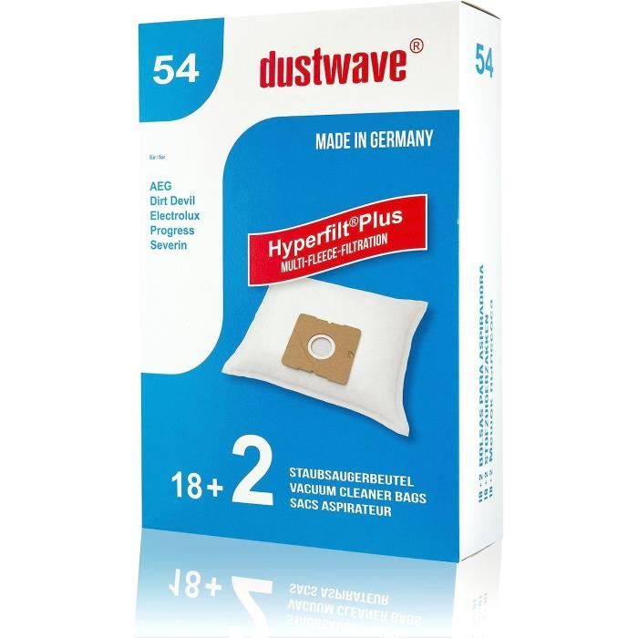 Mega Pack 20 Sacchetti Per Aspirapolvere + 2 Filtri – Compatibile Con Dirt Devil M7059 E Molti Altri – Prodotto In Germania (Marchi Dustwave)