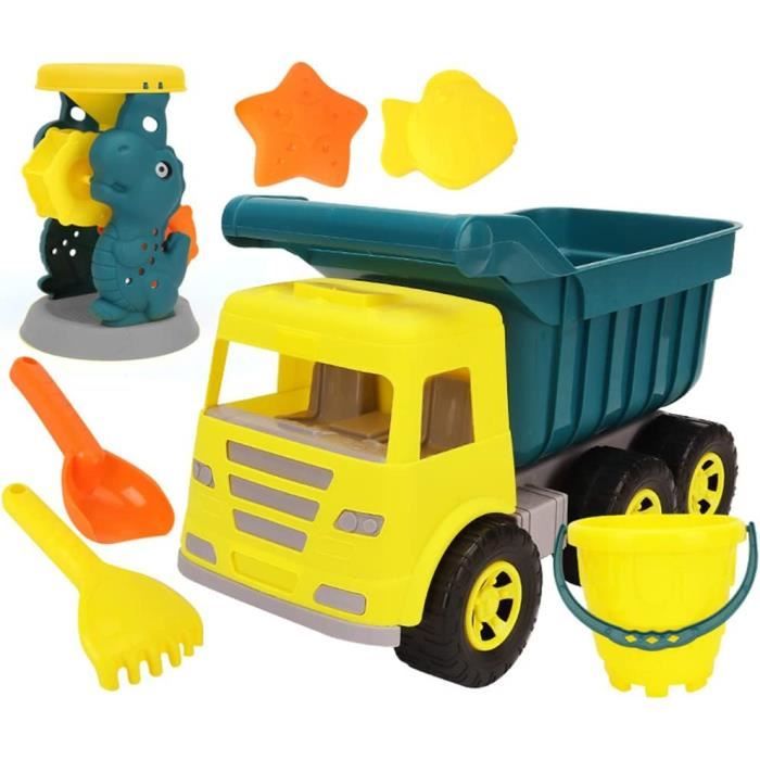 Set De Plage 19 Pièces – Seau, Camion Benne, Pelle, Râteau, Moules Animaux – Dès 3 Ans, Jouet Sable