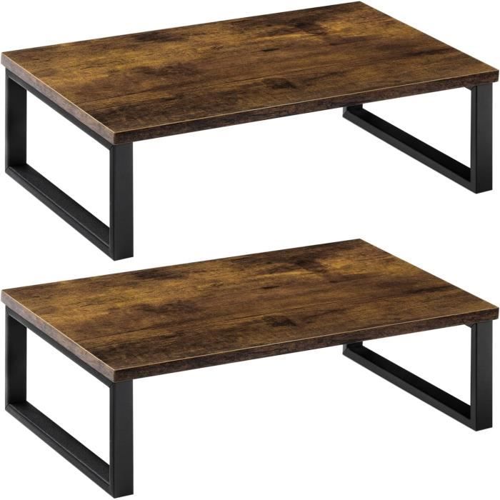 Porte Ecran Pc Rehausseur Ecran Support De Moniteur D'angle En Bois à 2 Réhausseur Pour écran Pc