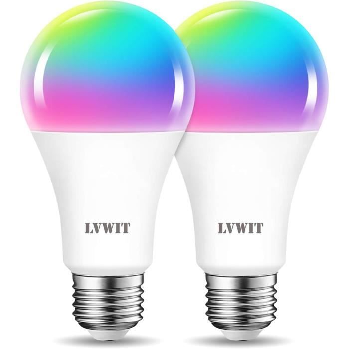 Ampoule Wifi, Bomcosy Smart Ampoule LED E27, 7W, RGBCW Lampe Connectée, Ampoule Compatible avec Alexa, Echo, Google Home, Dimmable, Contrôle à distance par App, Aucun hub requis,1 pack