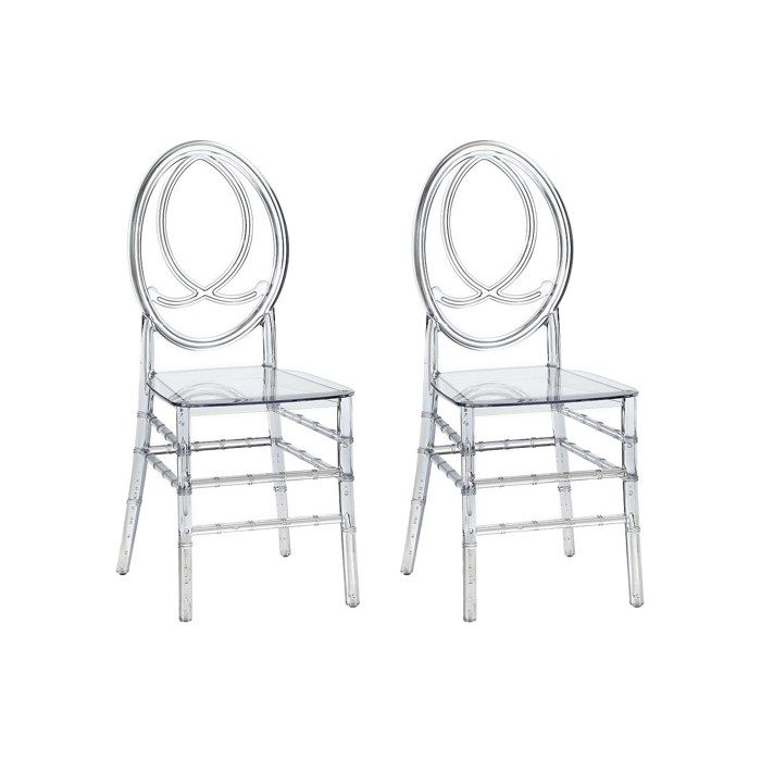 Lot de 2 chaises en polycarbonate plein - Cristal - AMALINE