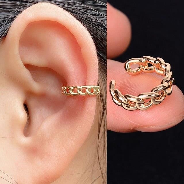 BOUCLE D OREILLE J gold Faux Piercing de Cartilage Helix conque bijou ajustable manchette oreille sans Piercing manchette de Te Cdiscount Au quotidien
