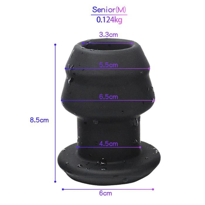 Sextoy Plug Anal Progressif 'chapelet' 6 Perles En Forme De Cœurs - Silicone Noir, Neuf