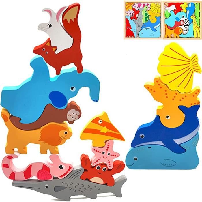 Holibanna Puzzle En Bois Éducatif - 5 Pièces Animaux Cartoon, Couleurs Vives, Pour Apprentissage Ludique Dès 3 Ans
