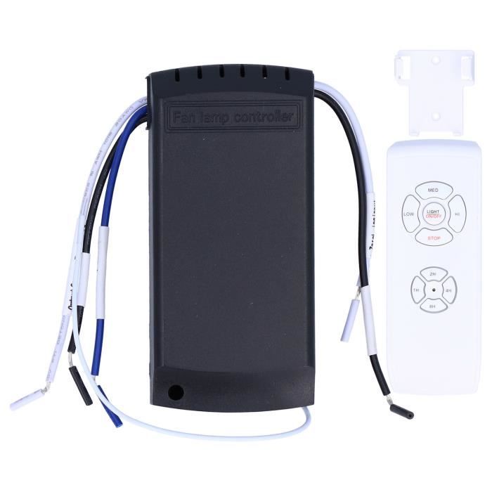 Télécommande Sans Fil Pour Ventilateur De Plafond – 6 Vitesses + Variateur Lumière – Contrôle Par Fréquence – Alerte Batterie Faible – Installation Facile