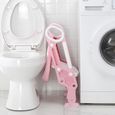 Réducteur de WC pour enfant ZHONGLI - Pliable et réglable - Rose Blanc-1