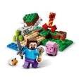 LEGO® 21177 Minecraft L’embuscade du Creeper, Set avec Minifigures Steve, Bébé Cochon et Poulet, Jouets pour Enfants +7 ans-1