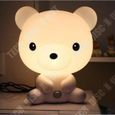 TD® Veilleuse Lampe de Nuit Chevet Table Lumière Douce Blanc Chaud Déco Cadeau Style Ours pour Chambre Enfant Bébé-1