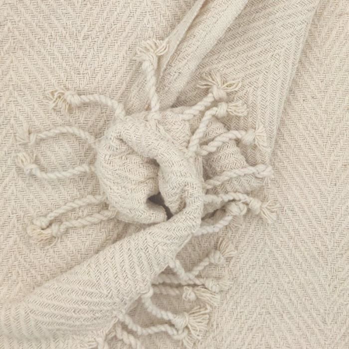 Torchon à main en coton tricoté beige Ib Laursen - La déco 2B