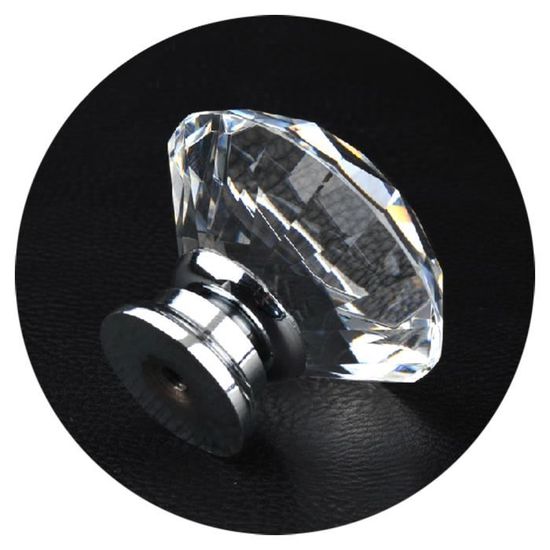 Trixes 2 black diamond portes en verre et tiroirs poignées