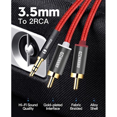 RCA Jack, 3,5 mm Cable RCA Jack, Audio Câble RCA pour Casque Smartphone, Platine Vinyle, Haut