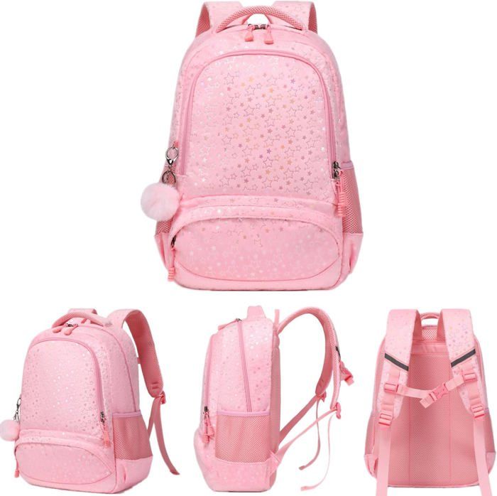 Jumpopack Sac à Dos Fille Primaire Avec Boîte à Lunch Et Trousse - Cartable École Pailleté