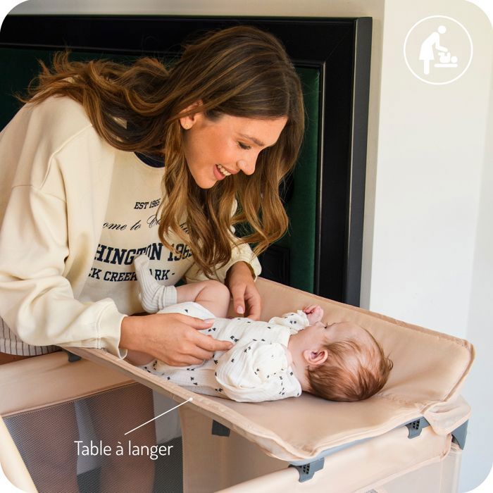 Lit De Voyage Pliable 2 En 1 BELOVE PLUS - Pour Bébé (9kg) Et Enfant (15kg) - Avec Matelas, Table à Langer, Sac - 125x71x78 Cm
