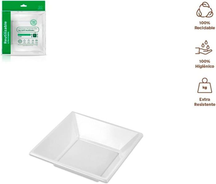 Assiettes Creuses TRADINEUR Lot De 6 - Plastique Réutilisable Ø22cm, Micro-ondable, Made In Spain