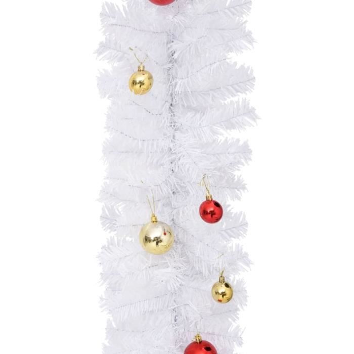 Guirlande de Noël métallique torsadée à paillettes pour fête de Noël - Couronne décorative pour escalier, balustrade, bannière - Décoration d' intérieur et d'extérieur (8 m, rouge et vert