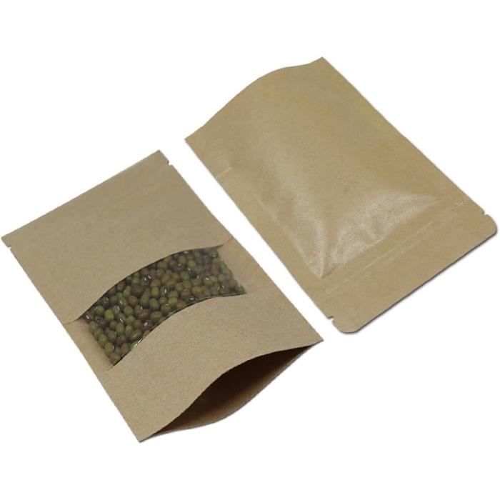 Lot De 50 Petits Sachets Papier Rouges 7x9 Cm - Pochette Cadeau, Calendrier De L'Avent, Biscuits, Bonbons, Mariage, Anniversaire
