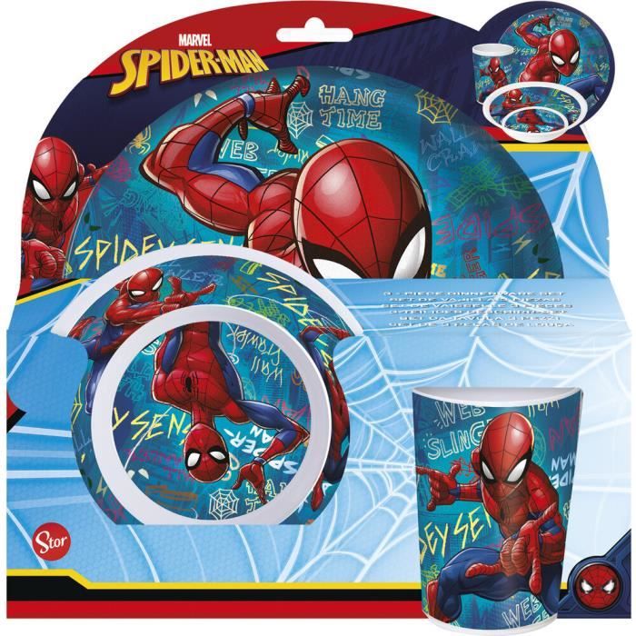 Coffret petit-déjeuner Spiderman dans un coffret cadeau - 3 pièces