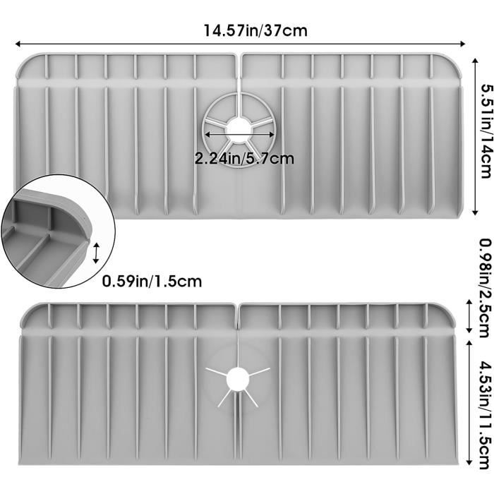 Plateau De Savon En Silicone Pour évier De Cuisine - Tapis Antidérapant, Séchage Rapide - Rangement éponges, Brosses, Produits - 45 X 8 X 1,7 Cm - Vert Ou Blanc