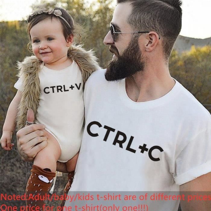 1PC pere et fils fille correspondant vetements drole famille correspondant t shirts ete coton bebe body enfants hauts vetements Cdiscount Puericulture Eveil bebe