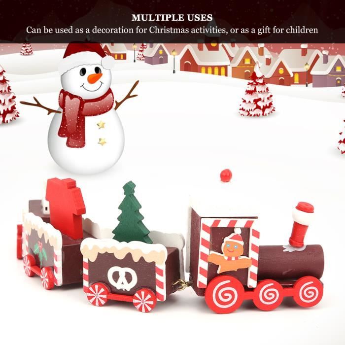 2pcs Petits Train de Noël en Bois Ornement Pendentif Cadeau Décoration pour Artisanat Table Maison Jardin Fête Nouvel An Vert - Maison